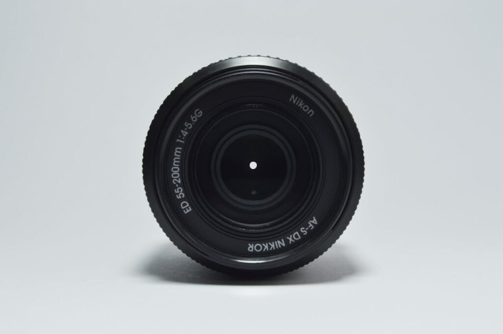 High-quality image of a Nikon camera lens, ideal for photography enthusiasts and professionals.